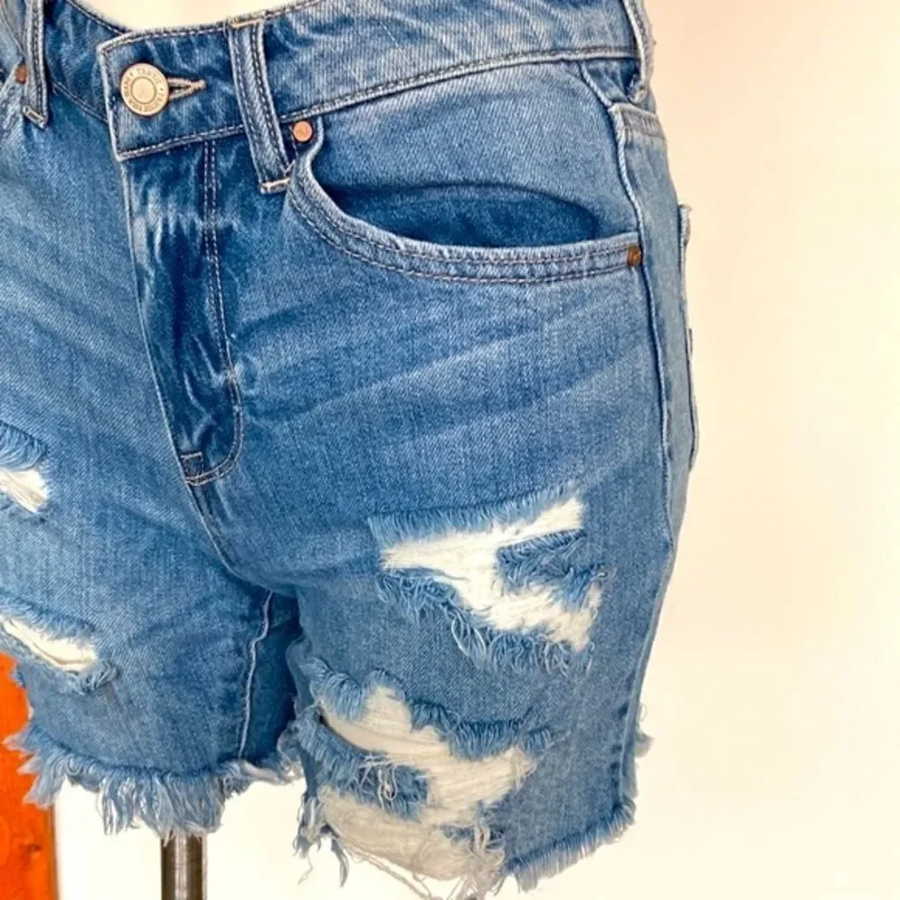 Tricot denim shorts